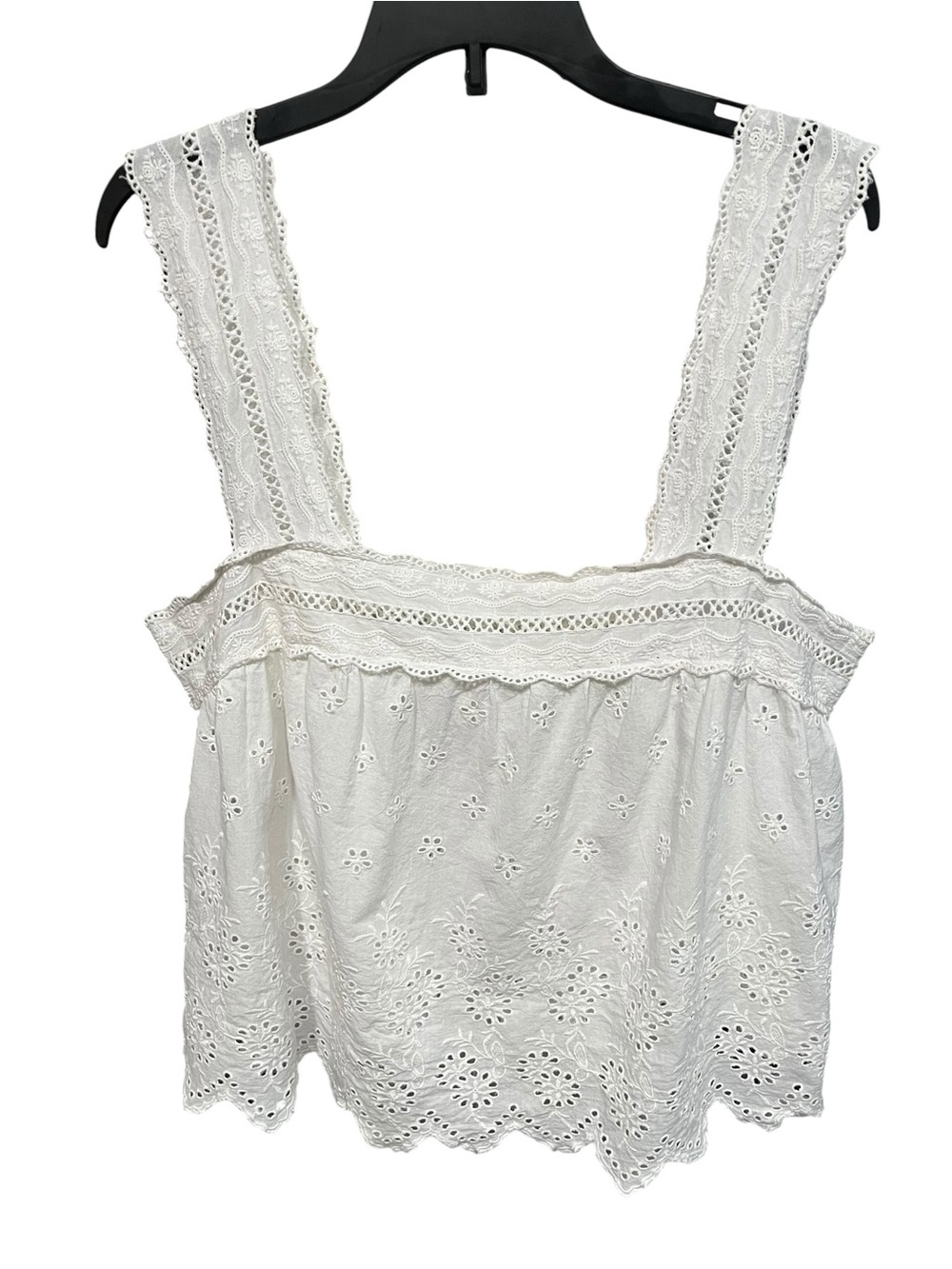 Sim & Sam White Eyelet Lace Tank Top - Size L